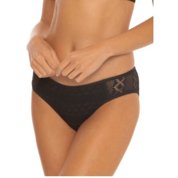 BECCA Other - Becca by Rebecca Women's Black Virtue Crochet Hipster Bikini Bottom Size S